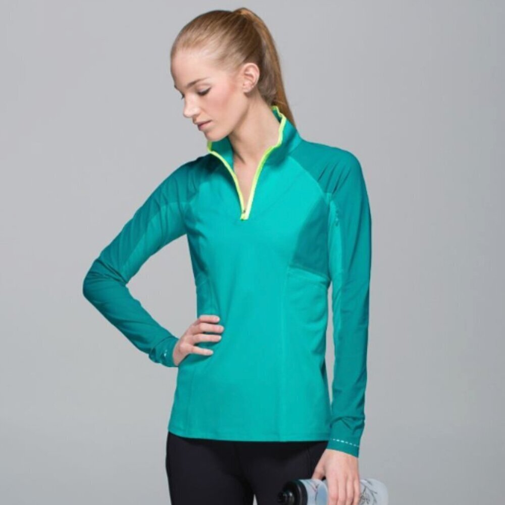 Lululemon Trail Bound 1/2 Zip Blue Tropics - Size 4